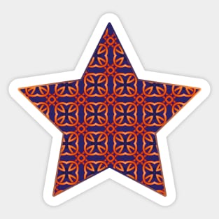 Retro Patterned Star Sticker